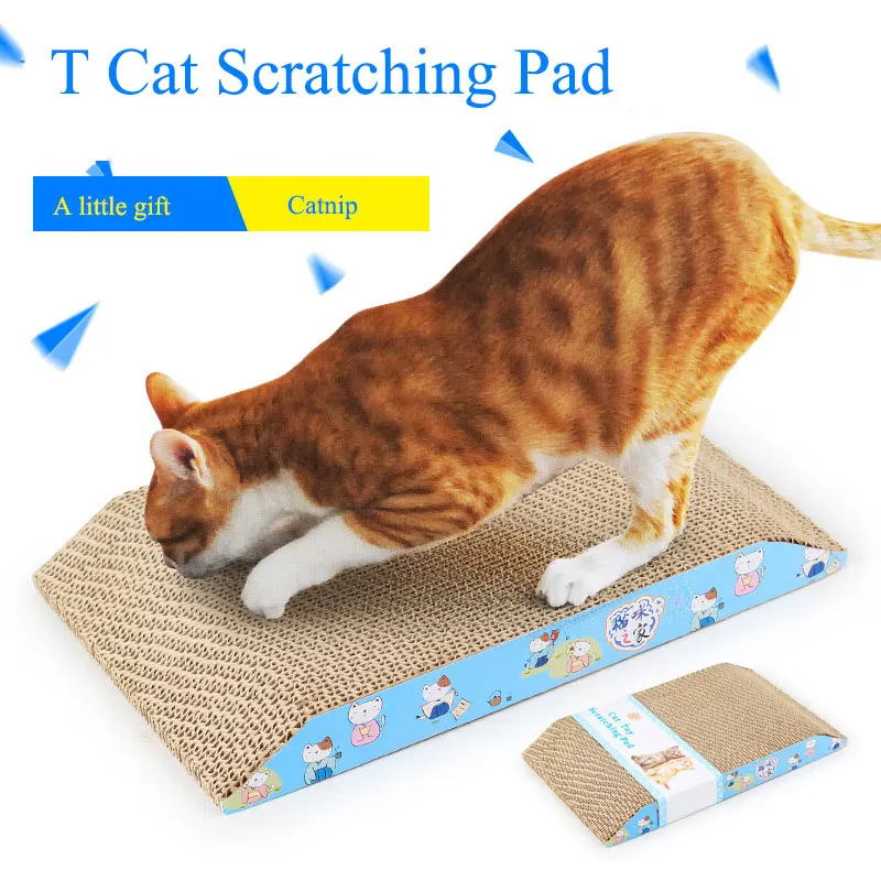 

SMARTPET Corrugated Cat Scratcher Board Pad for Cat Grinding Nail Cat TrainingToy Mat for Fun with T Type Cat Scatch Pad