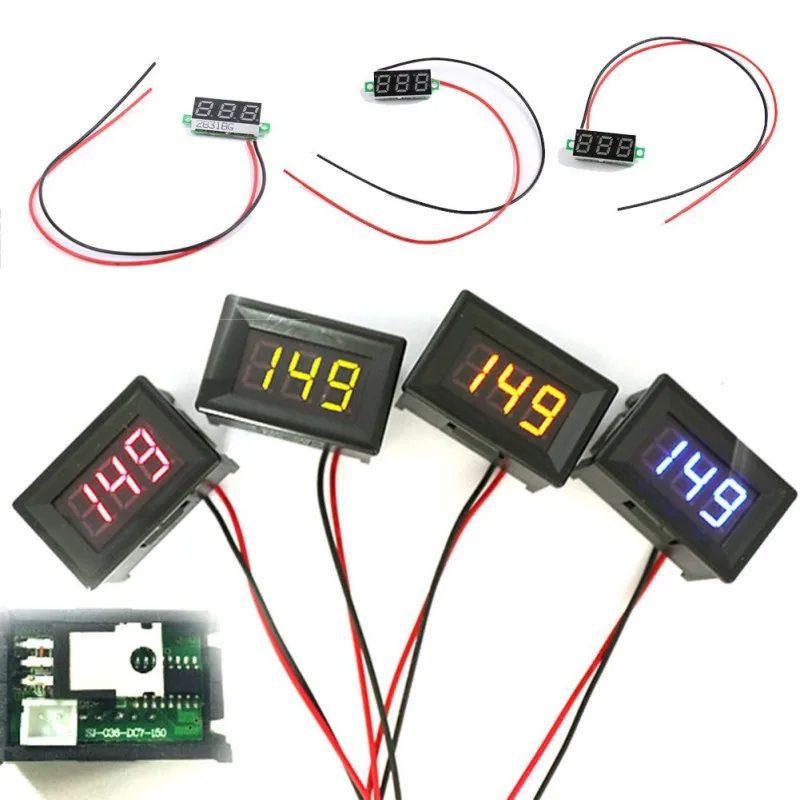 

DIY Red Blue Digital LED Mini Display Module DC2.5V-30V Voltmeter Voltage Tester Panel Meter Gauge for Motorcycle Car