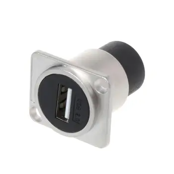

USB 2.0 D Type Socket Metal Female to Female Module Connector USB Plug Panel Mounting Holder Adapter Support