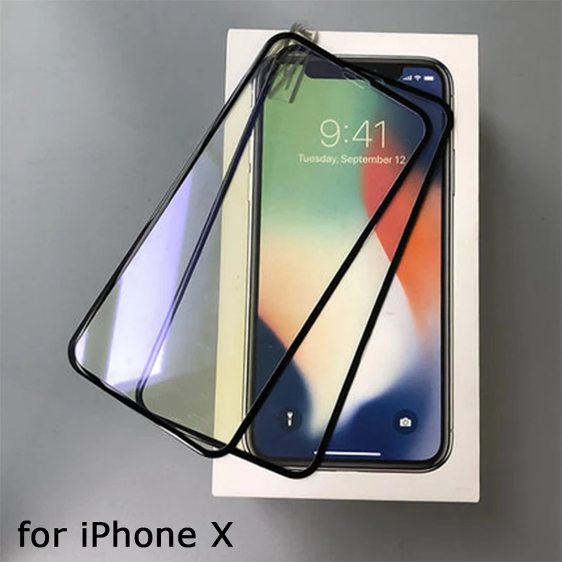 

Ultra-thin Tempered Glass Screen Protector for iPhone X Clear&Blue Light Fron Film for iPhone X Screen Protector Soft TPU Edge