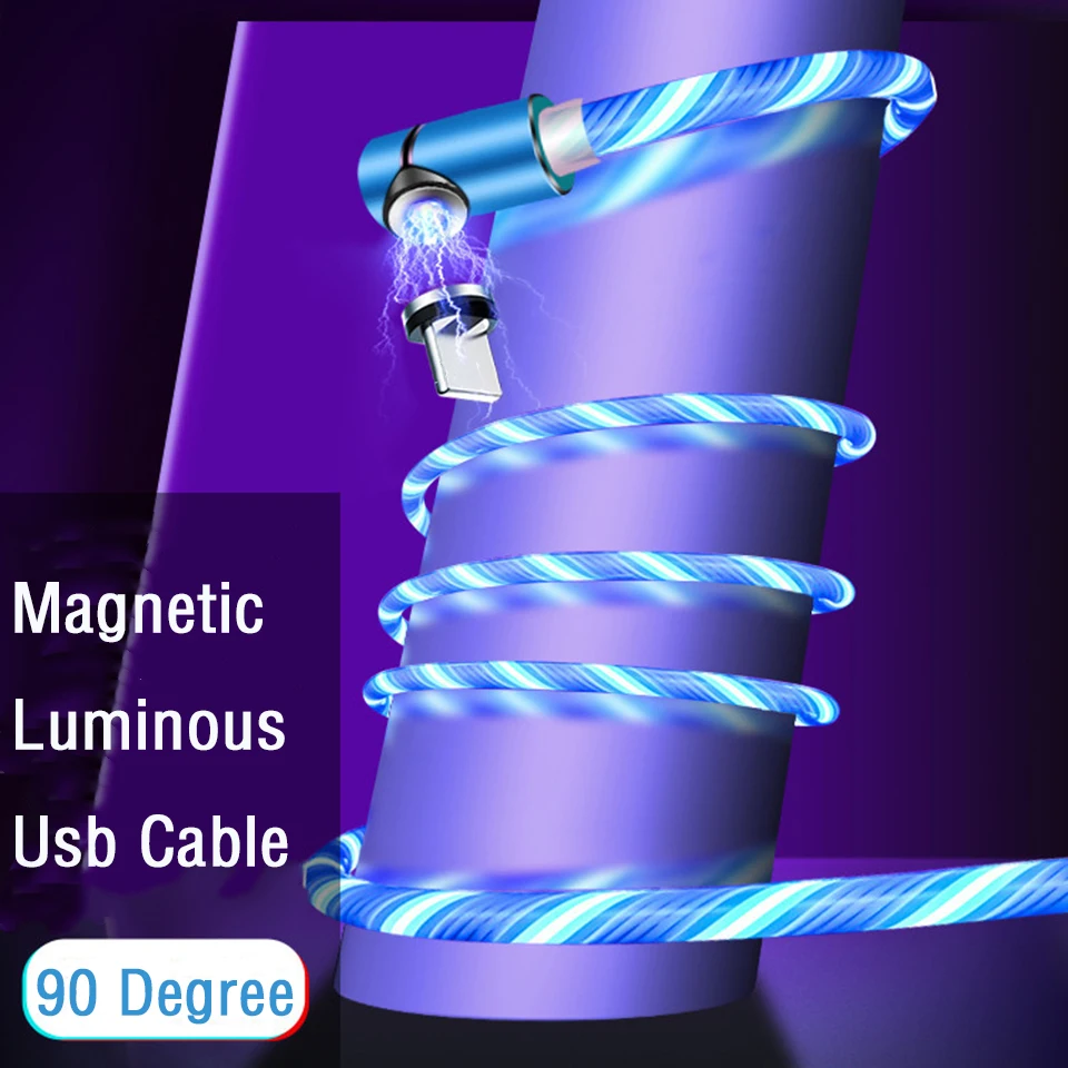 Прямоугольный Micro Usb type C зарядный кабель для Android Led светящийся провод samsung Galaxy Note 8