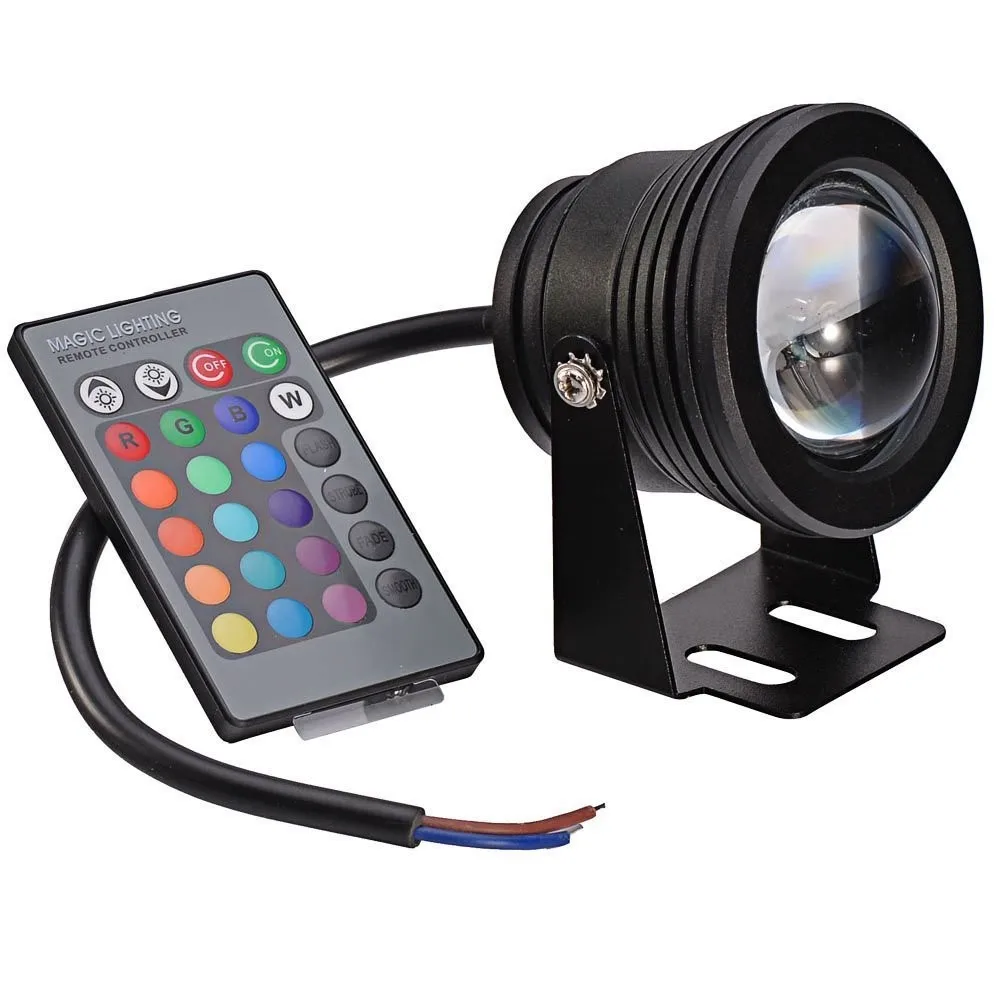 Подводный Светодиодный точечный светильник RGB 12 В постоянного тока 10 Вт уличсветильник освещение для