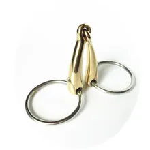 Латунь Лошадь Бит с Кольца из нержавейки 15 см Mouthpice Трензель лошадь продукты(H0976