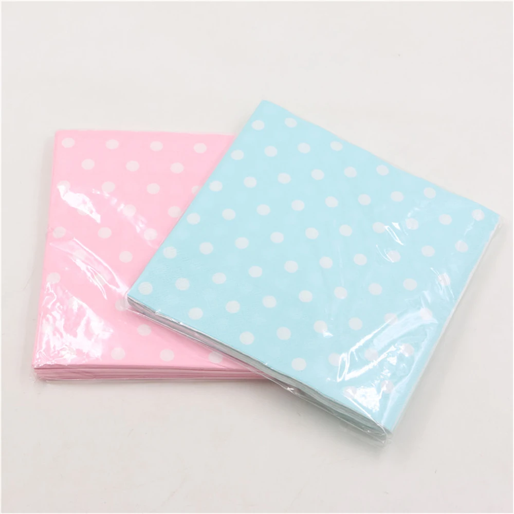 20PCS/Pack Fashion Style Dot Prints Paper Napkin For Home party Kids