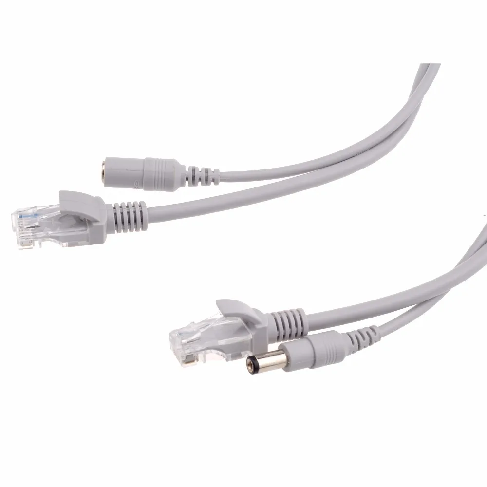 GADINAN 5 м/10 м/15 м/20 м/30 м дополнительный серый CAT5/CAT-5e Ethernet кабель RJ45+ DC мощность CCTV сети Lan кабель для системы ip-камер