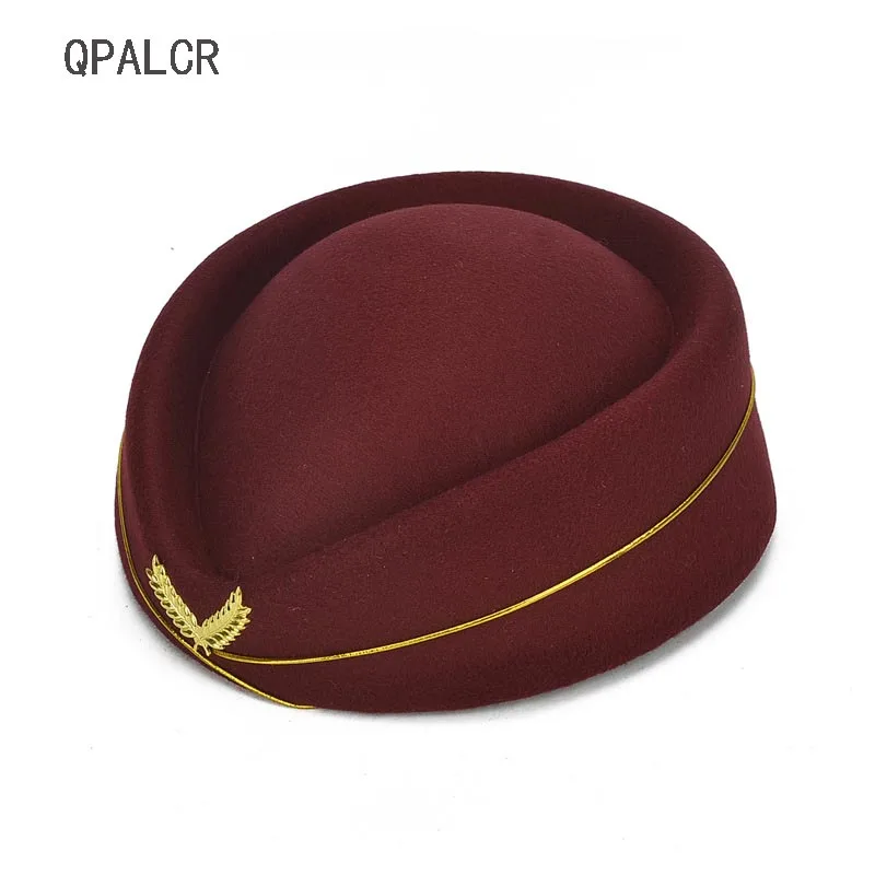 

QPALCR Stewardess Fedora Hat Nylon Stereotypes Beret Drum Team Band Performance Ceremonial Hotel Dance Hats