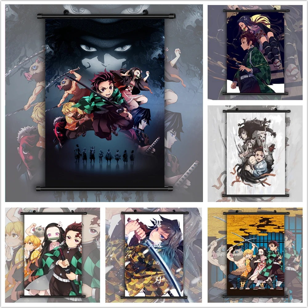 

Demon Slayer: Kimetsu no Yaiba Tanjirou Nezuko Anime manga wall Poster Scroll