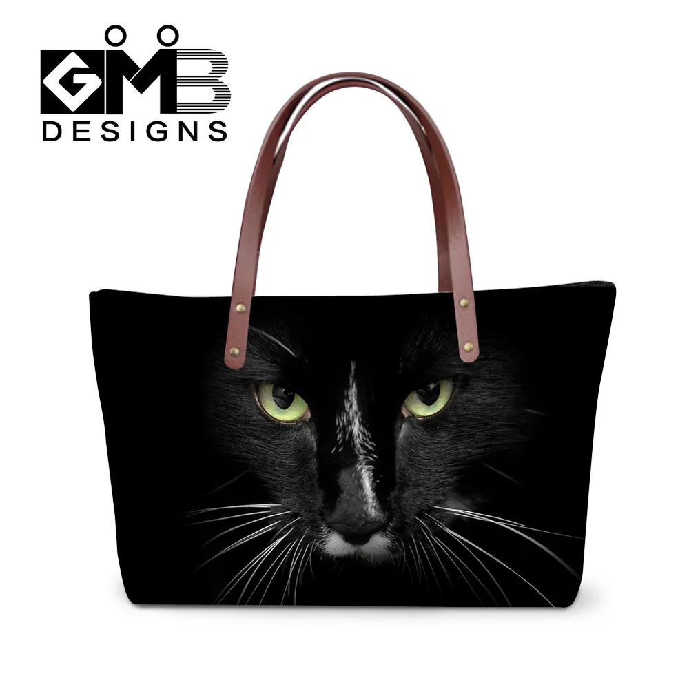 Роскошные сумки для женщин животное дизайнер кошка собака печать Borsa большая емкость сумка на плечо винтажная хозяйственная сумка Bolsa Feminina - Цвет: Небесно-голубой
