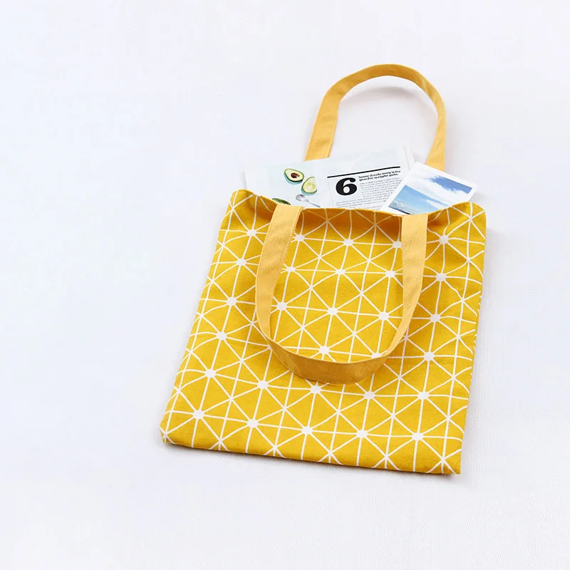 

10PCS / LOT Women Shopping Bag Eco Printing Triangle Large Tote Pouch Casual Female Reusable Large Capacity Shoulder Bag