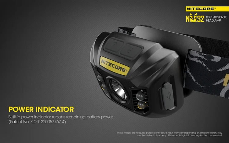 NITECORE NU32 CREE XP-G3 S3 светодио дный 550 люмен встроенный Перезаряжаемые Батарея фары Шестерни Открытый Поиск кемпинг