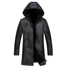 DZYS, мужская повседневная куртка из искусственной кожи, толстый флисовый Тренч, теплые парки из искусственной кожи, пальто для мужчин 7491