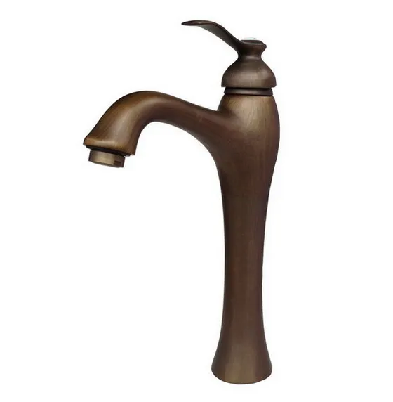 Us 58 49 35 Off Vintage Retro Antique Brass Single Lever Handle One Hole Bathroom Vessel Sink Faucet Mixer Water Taps Aan033 In Basin Faucets From