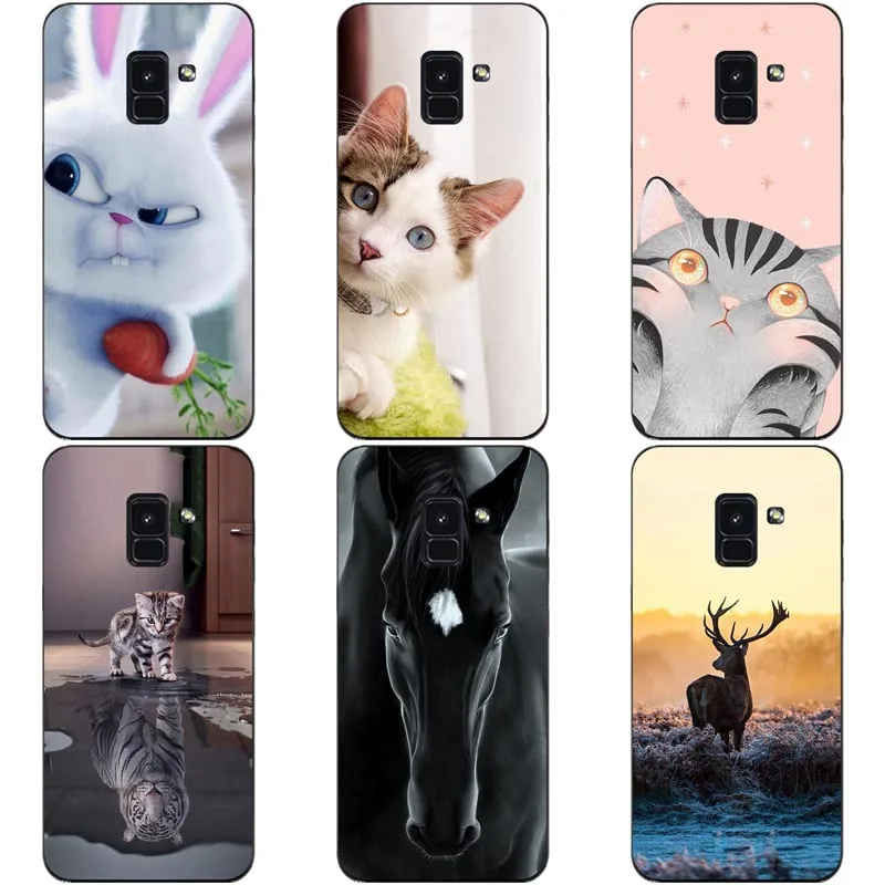 

Cute Cat Printing Case For Samsung Galaxy A6 Plus 2018 A6 A6+ A 6 A6plus Cover Relief Cartoon Funda Soft Phone Coque For A6 2018