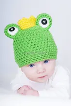 Crochet baby hat,frog prince hat , baby photo prop, knit newborn hat,animal hat