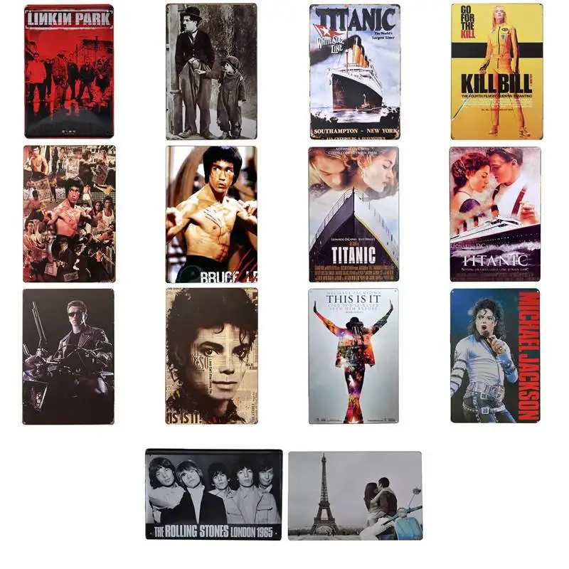 

Shabby Chic Decor Bruce Lee Wall Stickers Bar Pub Cafe Shop Vintage Plate Metal Gallery Lounge Plaque Wall Signs 30X20cm H3