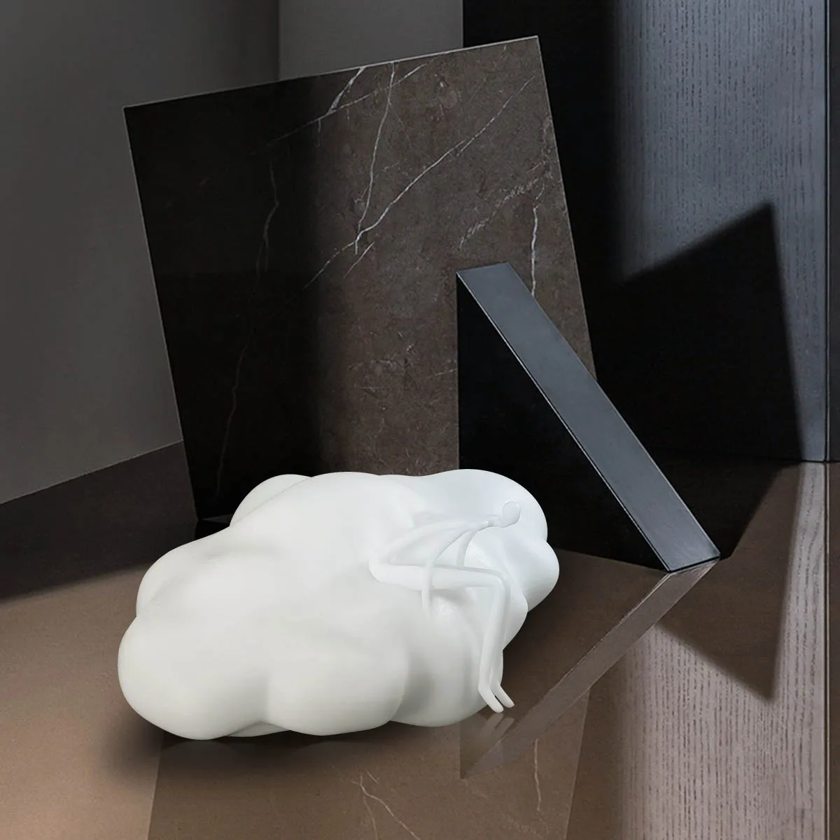

Tooarts Vivid Statue Man on the Cloud 3D Printed Sculpture Abstract Human Figurine Subtle Decoration Figurine Decor Home Room
