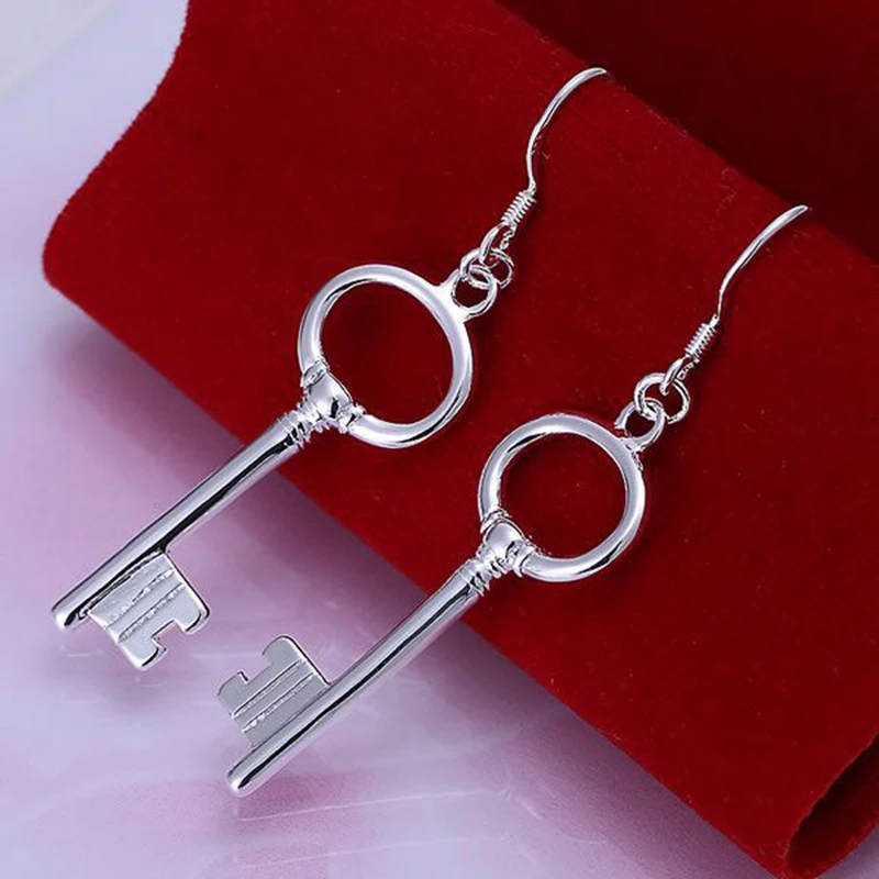 

fashion jewelry For Women, 925 jewelry silver plated Ellipse and Key Earrings E129 /PYYIRHCEE129 QHNPMRKY
