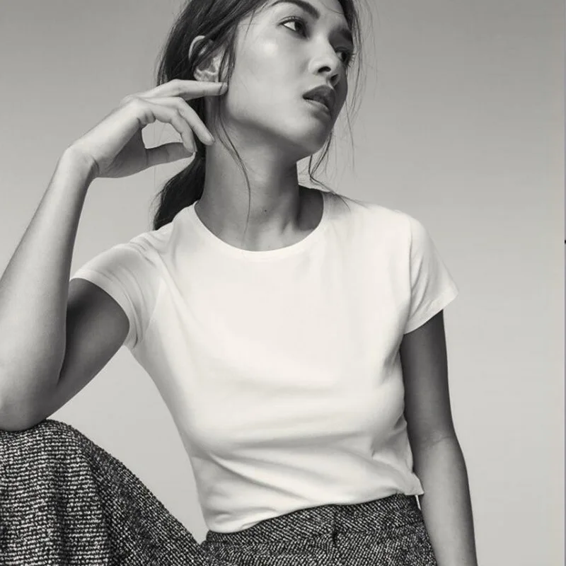 

MRMT 2019 Brand New Summer Women's T-shirt Round-collar Cotton Short Sleeves T-shirt for Female Solid Color Casual Tops Tshirt