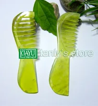 Alta transparencia belleza JADE peine natural del 100% color al azar de buena calidad original ~ ~ cuidado de la salud