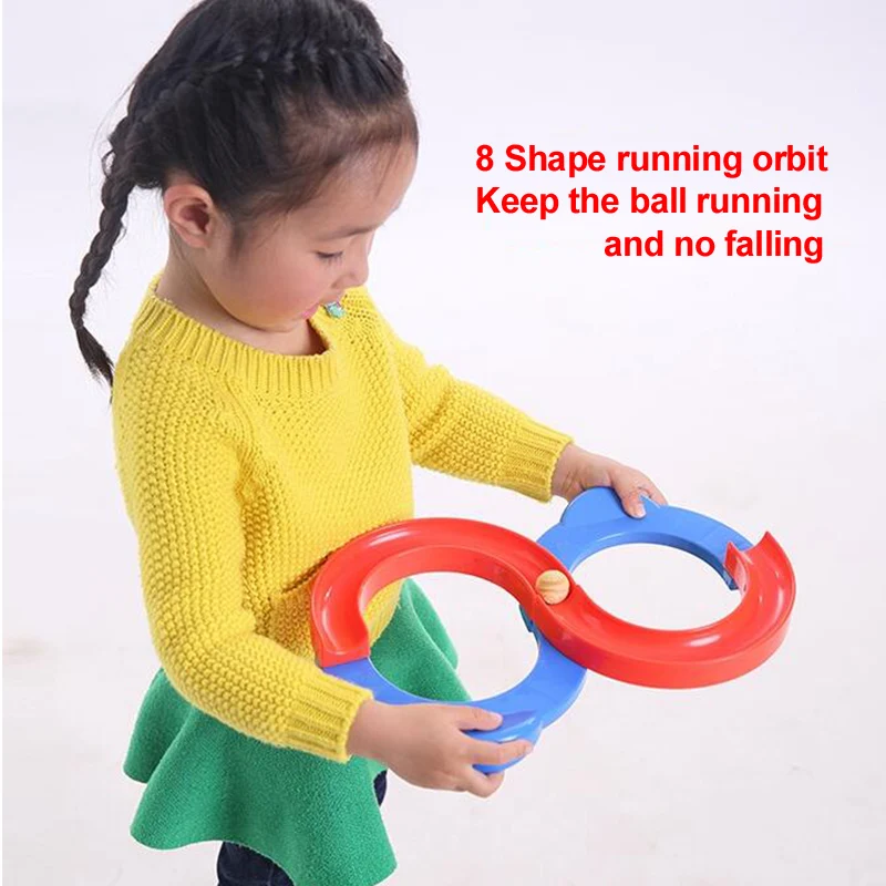 Rolling ball game eye hand coordination training educational toy 8 shape track
