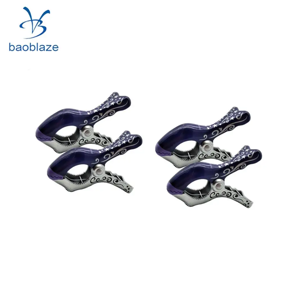 4 pieces Beach Towel Clips Clothes Quilt Clamp Holder Lounge Chair Peg  