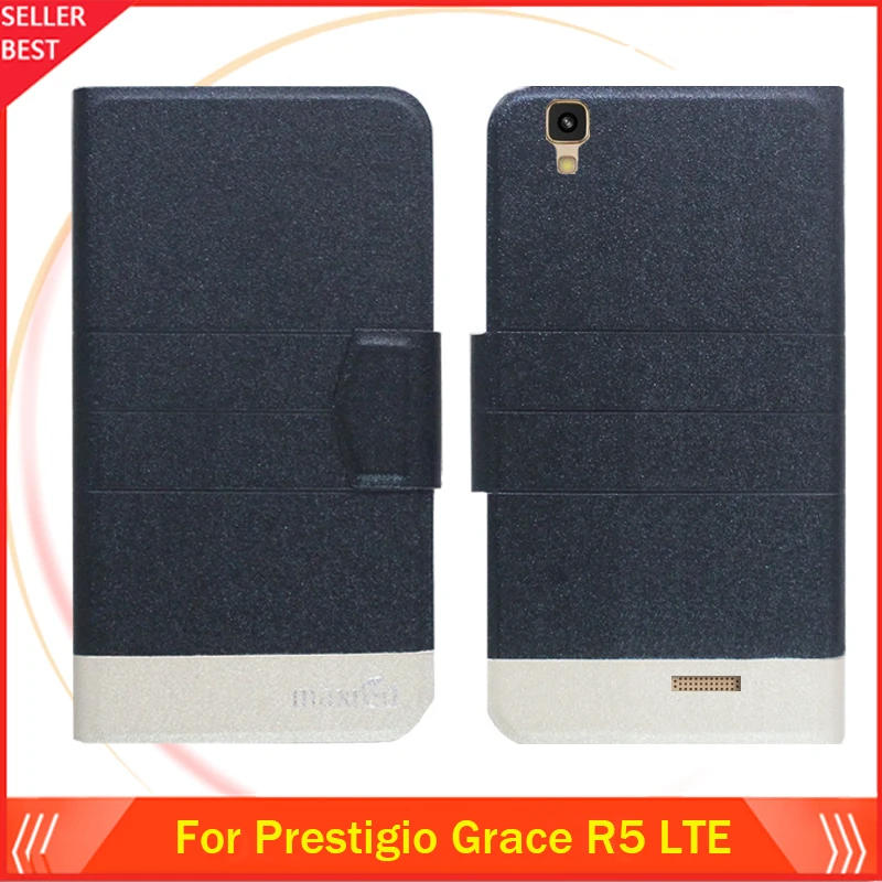 

5 Colors Hot!! Prestigio Grace R5 LTE 5552 Duo Case Fashion Leather Exclusive Phone Cover Folio Book Card Slots Free Shipping