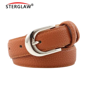 

HOT Pin Buckles Belt female deduction side gold buckle jeans wild belts for women fashion students simple casual trousers N44