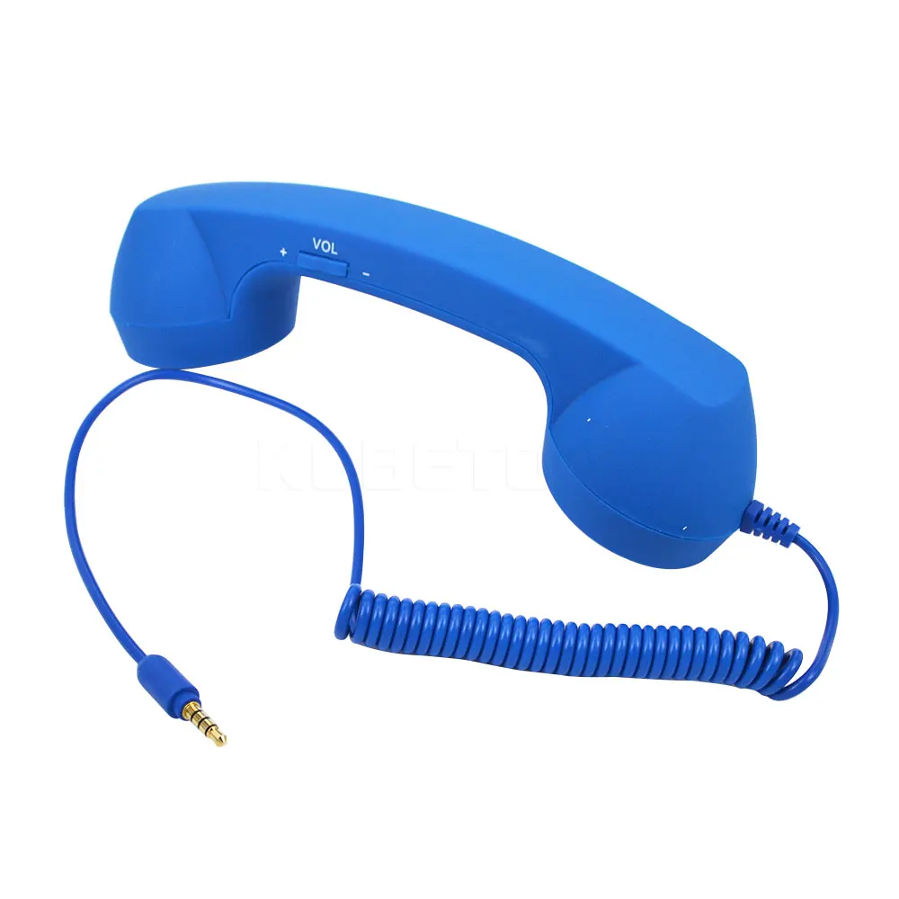 

kebidumei 3.5mm Retro Telephone Handset Radiation-proof adjustable tone Cell Phone Receiver Microphone Earphon for iPhone
