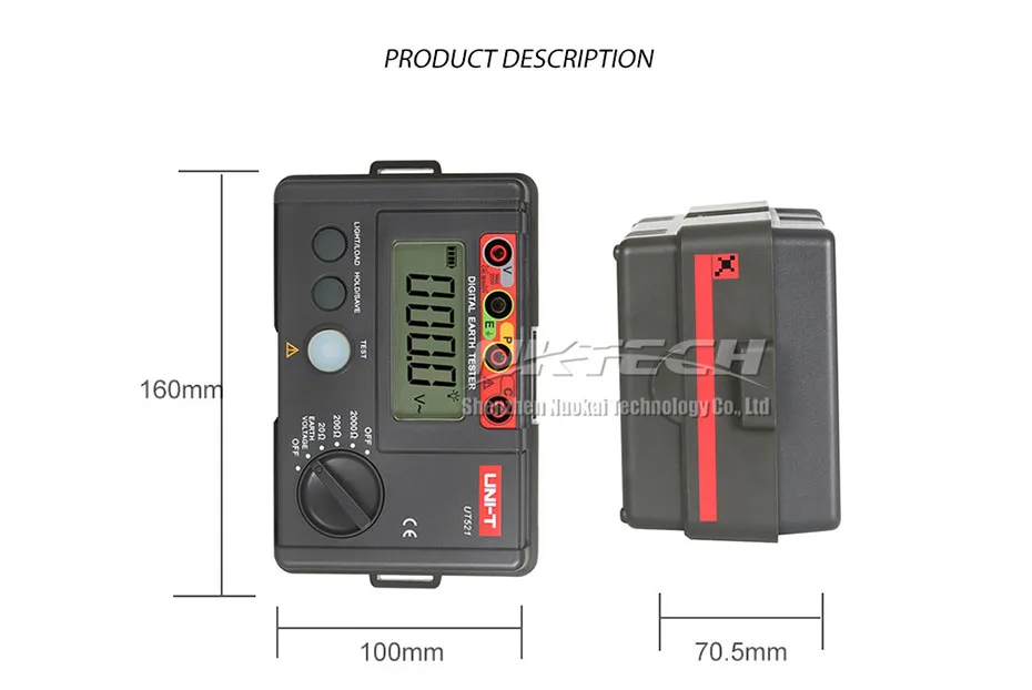UNI-T UT521 цифровой заземления Сопротивление изоляции тестер устройства дистанционного управления утечки Напряжение метров громоотвод/детектор низкая Тесты 2000OHM