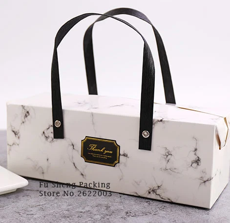 

25*9*9cm Potable marble Design Paper Cake Box Chocolate Party Cookies Box Gift Box 100pcs/lot Free shipping