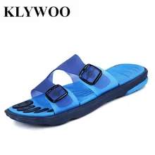 KLYWOO мужские сандалии; модные брендовые мужские вьетнамки с пряжкой; сандалии Повседневные тапочки; коричневые летние пляжные сандалии; Мужская дышащая обувь