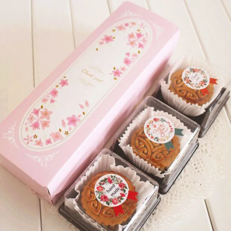 10 шт. 3 дизайна цветок Serise 21,5x6,8x4 см середины осени фестиваль бумажная коробка для конфет бумага подарочная коробка для луна торт конфеты
