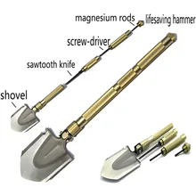 Ordnance shovel folding multifunctional shovel knife screwdriver Aluminum oxidation handle Multi spade Garden Shovel