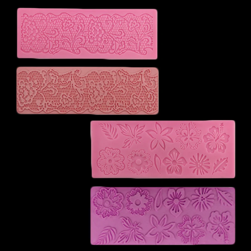 

Lace Cake Decorative Sugar Craft Bakeware Tools Floral Pattern Silicone Mold Pads Fudan Cake Decorative Lace Embossing Cake Mold