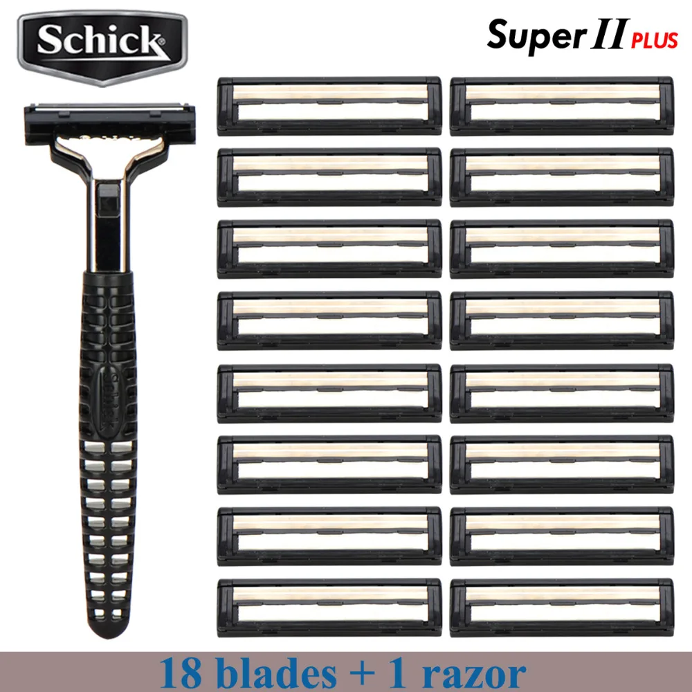 18 blades + 1 razor Original Genuine Schick Super II PLUS razor blades Set for man Lubricating shaver experience in stock