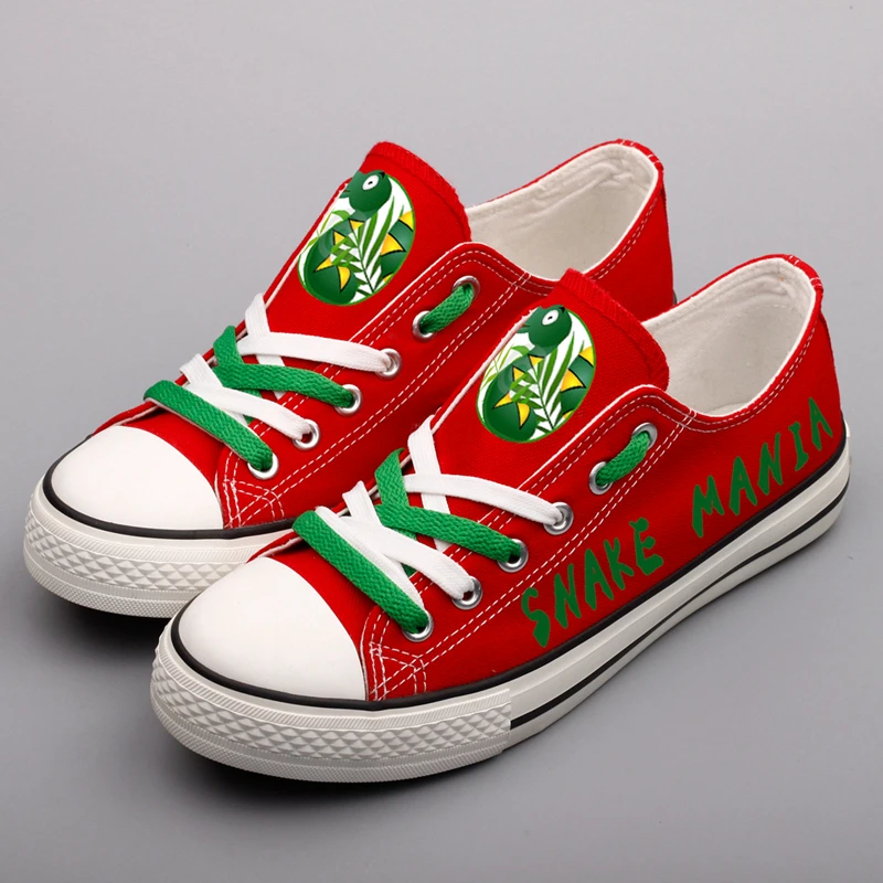 

Lace Up Red Bottom Platform Canvas Shoes Customize Men Flat Espadrilles Graffiti Anime Snake Animal Design Casual Tenis Shoes