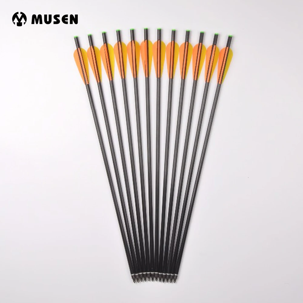 baratas 17 20 Polegadas de Fibra De Vidro Setas de Besta com Diâmetro 8mm Dicas Alteráveis setas de Besta 6 12 24 pcs para besta de Caça Archey