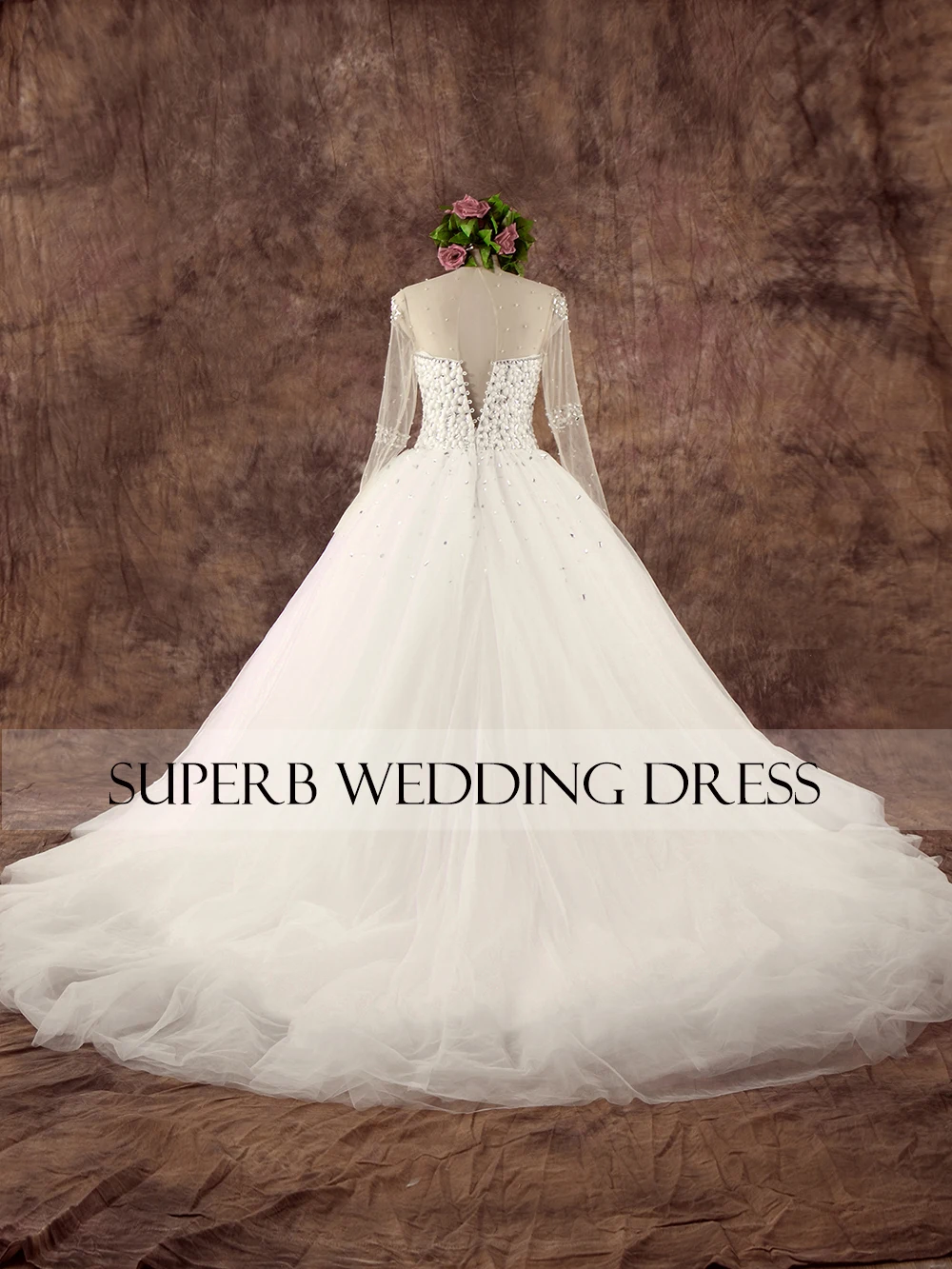 Superbweddingdress принцесса свадебное платье свадебное платье, украшенное бусинами лиф на заказ