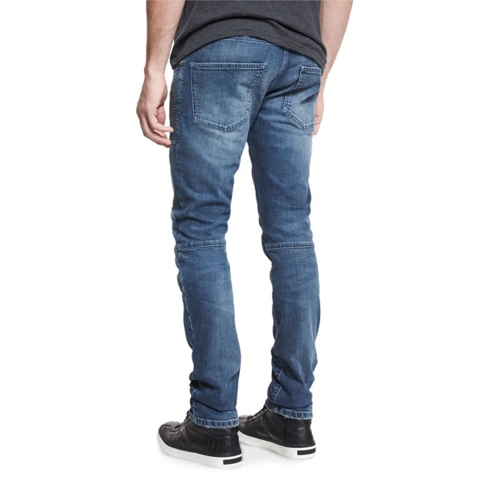 Fashion Men Jeans New Arrival Slim Fit Rib Design Jeans For Men Good Quality Brand Blue Stone Wash Hiphop Straight Punk Pants (4)