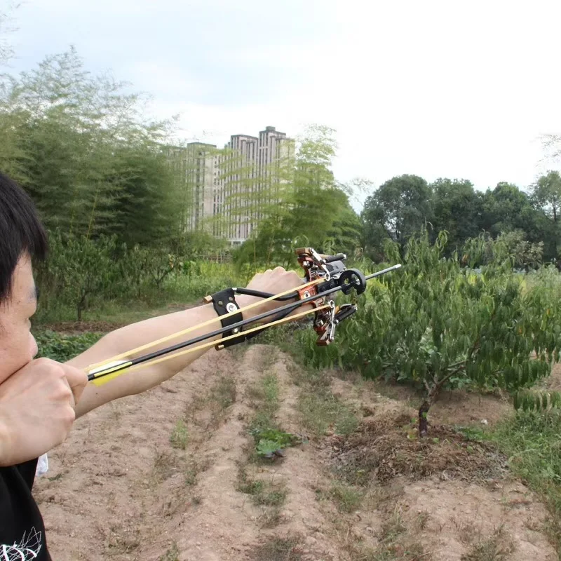 

Spring Adjustable Stainless Hunting Slingshot High Velocity Catapult Slingshots Most Powerful Profesional Outdoor Slingshots