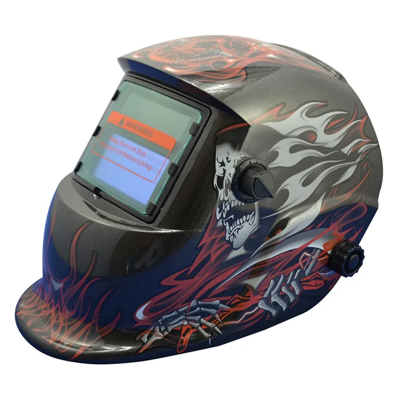 Black Red Flame Skull welding helmet TRQ-HD09