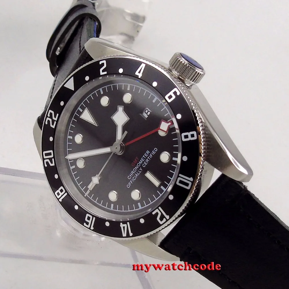41mm corgeut black dial black bezel Sapphire Glass GMT Automatic mens watch C107 41mm corgeut black dial black bezel Sapphire Glass GMT Automatic mens watch C107