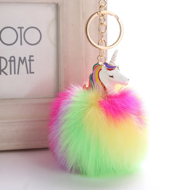 plush unicorn keyring