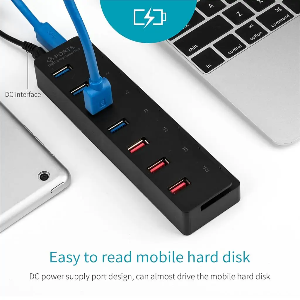 Док-станция USB 3,0 4 Порты USB3.0 Зарядное устройство с выходом 5V 5A Мощность адаптер 3 умная зарядка Порты Мульти USB разветвитель для Macbook для ПК