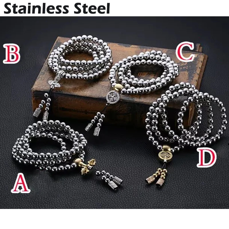 Outdoor 108 Buddha Beads Self Defense Hand Bracelet Necklace Chain Full Steel Chain Personal Protection Multi Tools Outdoor 108 Buddha Beads Self Defense Hand Bracelet Necklace Chain Full Steel Chain Personal Protection Multi Tools