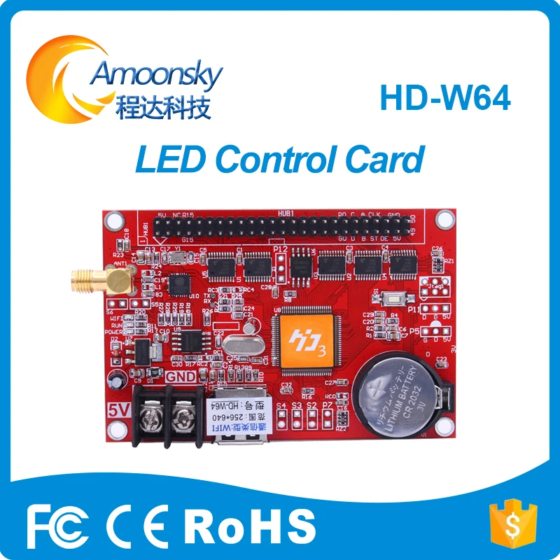 

hd-w64 led wifi controller wireless P10 LED display controller Single & Dual Color automatic connect LED control card easy use