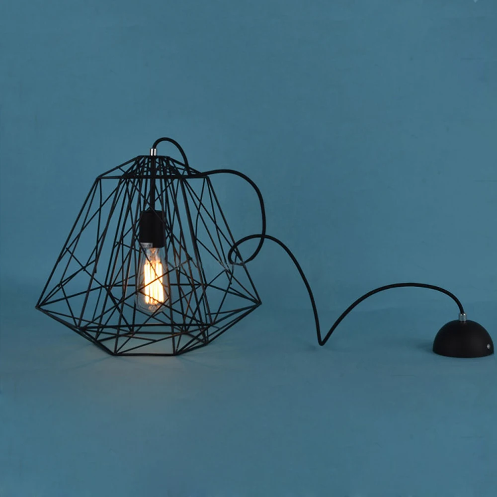 Cord Pendant Lights Vintage Industrial Lighting Bathroom Bar Hotel Kitchen Island Led Light Antique Ceiling Lamp Ce Metal Black