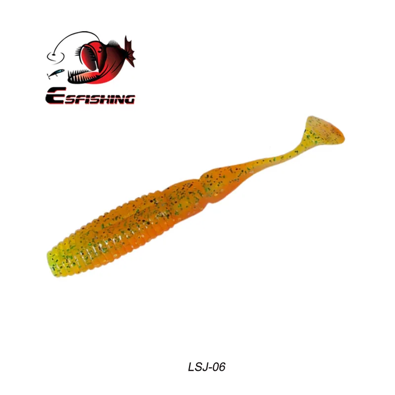 Pesca Рыболовная Приманка Мягкая силиконовая 8 шт. 7,5 см/4,6 г Esfishing Ammonite Shad " кренкбейт Карп Снасти для ловли форели зеленый Спиннер - Цвет: LSJ06