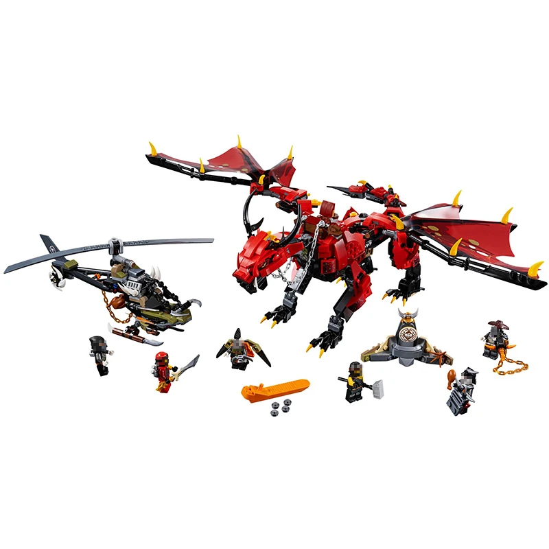 

930pcs 2019 New Ninja Dragon Knight Overwatching Building Blocks Education Compatible with Legoing Lepinings Gifts for Children