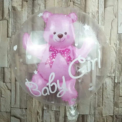 1 шт. 24 дюйма надувные шары большой чистый медведь шар globo прозрачный 1-й день рождения ребенка 100 дней вечерние украшения для мальчиков и девочек
